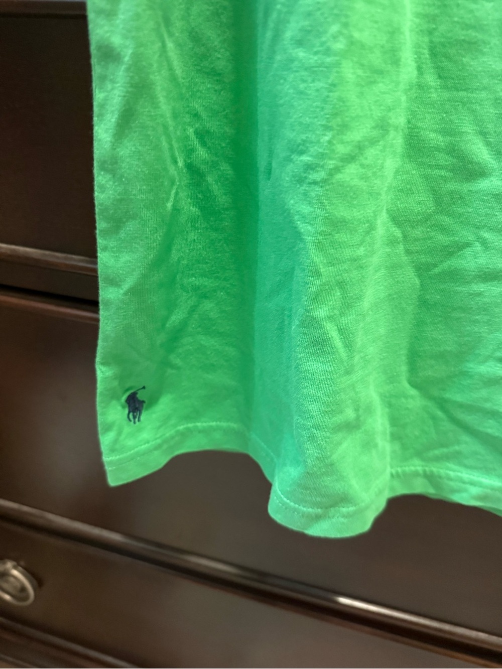 Ralph Lauren Green Tee with Multicolor Embroidered Letters - Picture 4 of 5